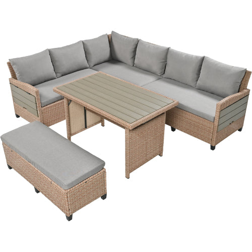 5-Piece Outdoor Patio Rattan Sofa Set