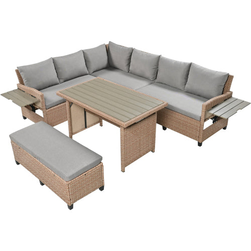 5-Piece Outdoor Patio Rattan Sofa Set