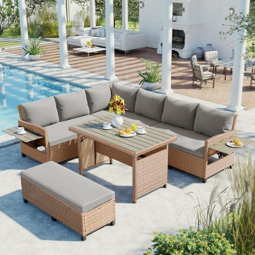 5-Piece Outdoor Patio Rattan Sofa Set