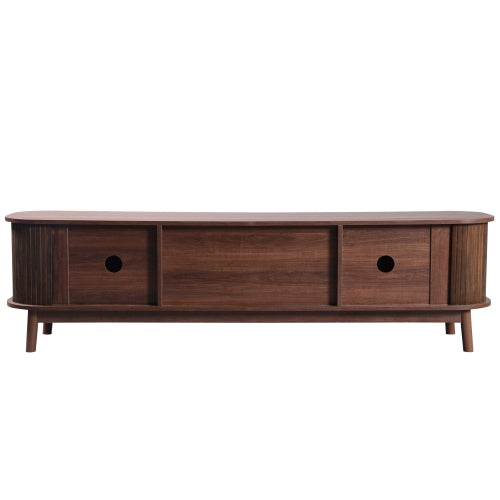 Mid-Century Rattan Entertainment Center