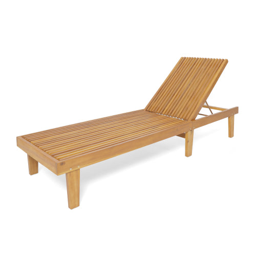Teak Finish Chaise Lounge