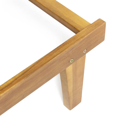 Teak Finish Chaise Lounge