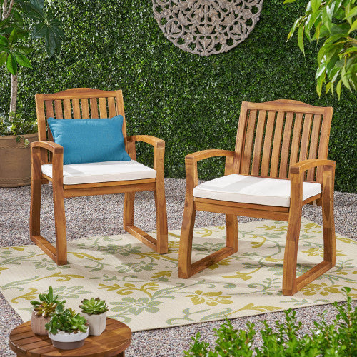Acacia Wood Outdoor Dining Armchair