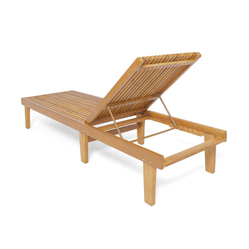 Teak Finish Chaise Lounge