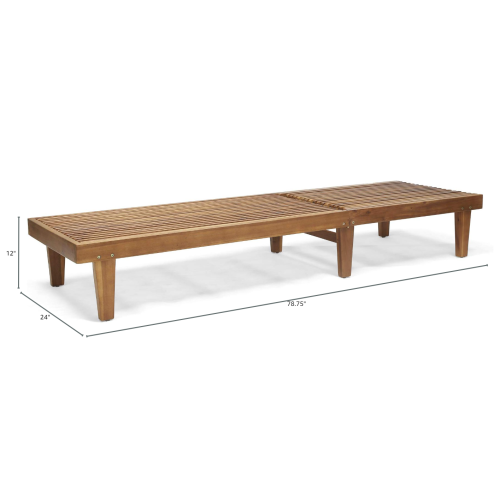 Teak Finish Chaise Lounge