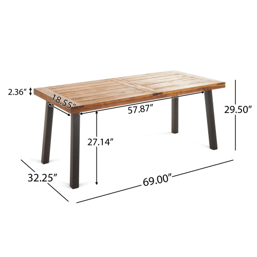 Teak Finish Dining Table